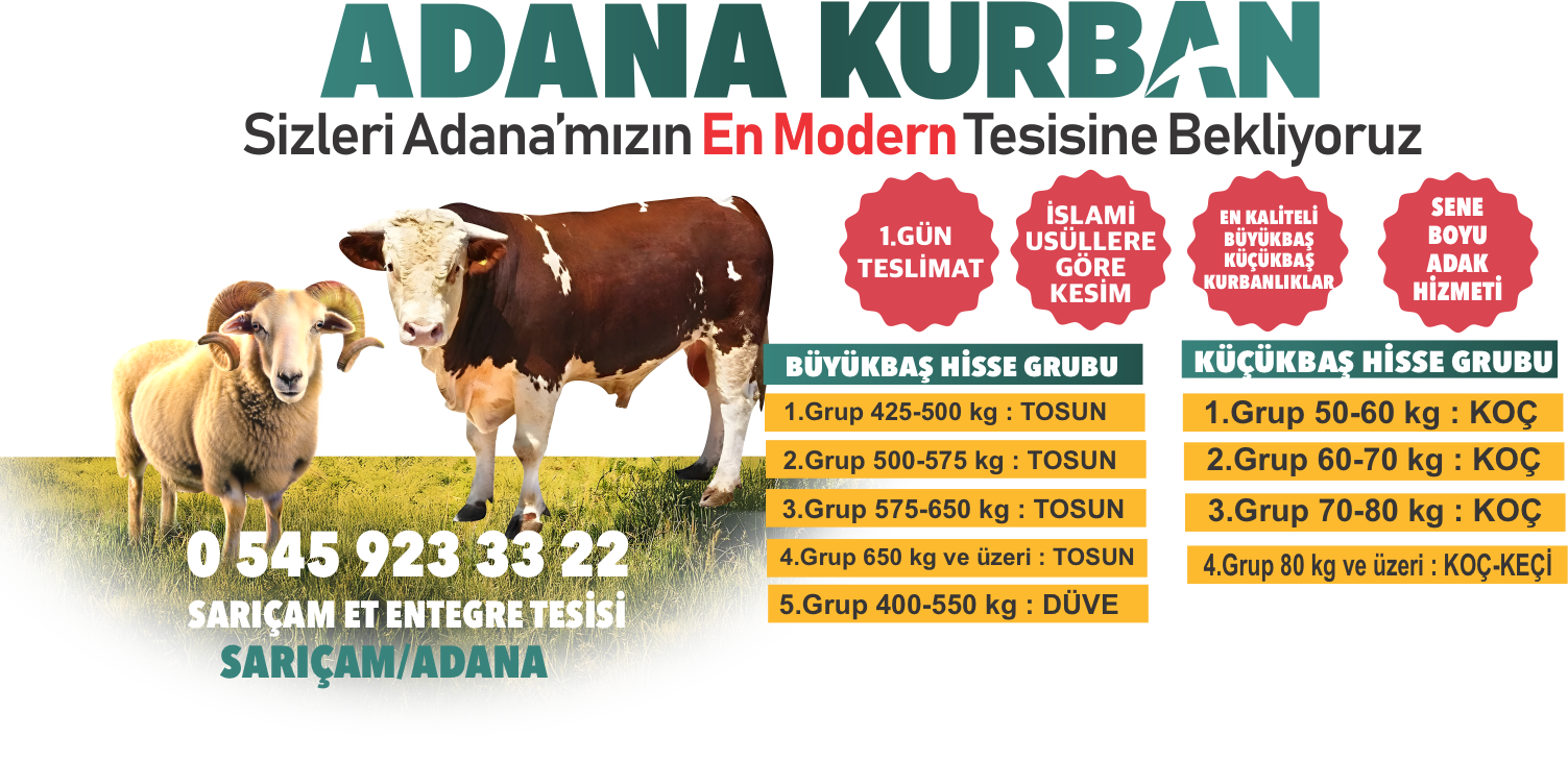 Sarıçam Kurban - Küçükbaş ve Büyükbaş Hisse Kategorileri
